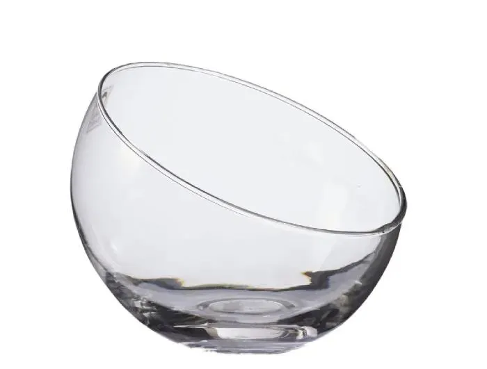 Glas-Kugelvase Schrägrand, Höhe 13 cm
