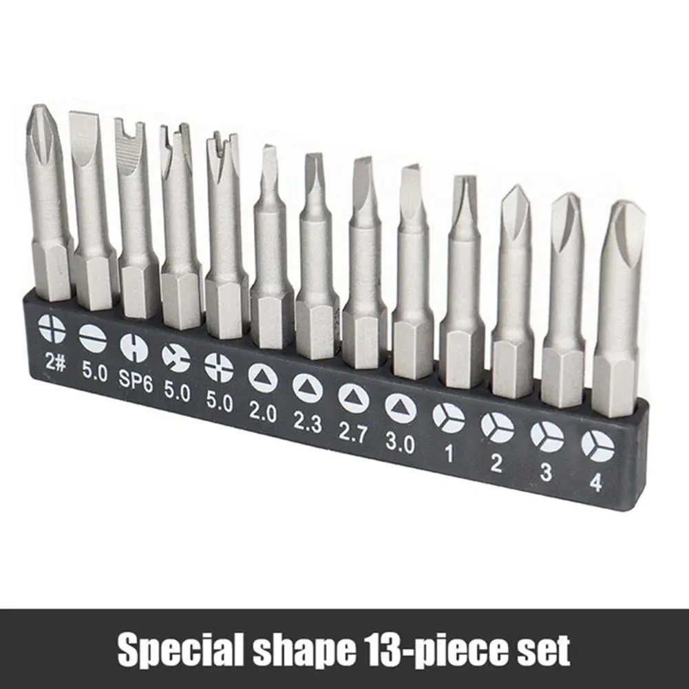 13pcs 50mm Length Special-Shaped Screwdriver Set PH2 SL U Y Shape Triangle Three Points Four Points Screwdriver Bit Hand Tools