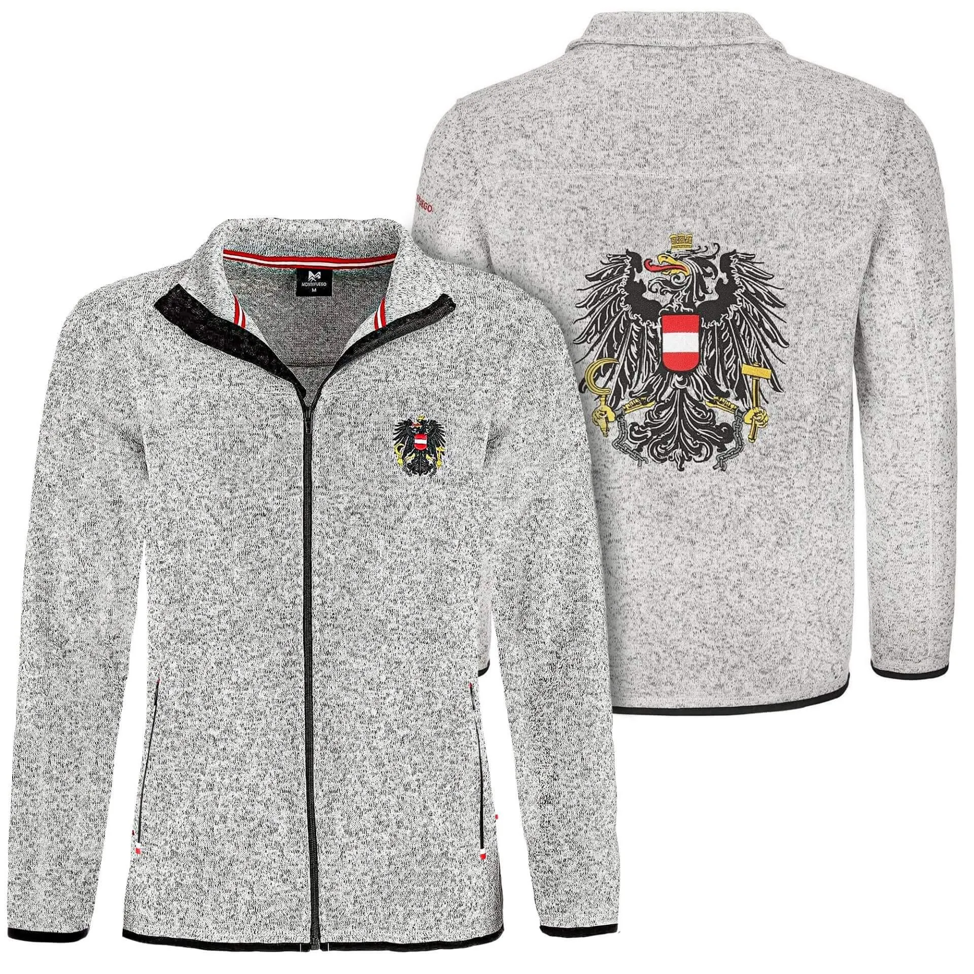 Damen Strickfleece Jacke "Österreich", Hellgrau