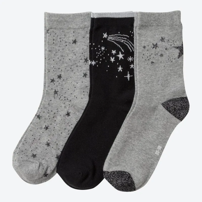 Damen-Socken mit verschiedenen Mustern, 3er-Pack