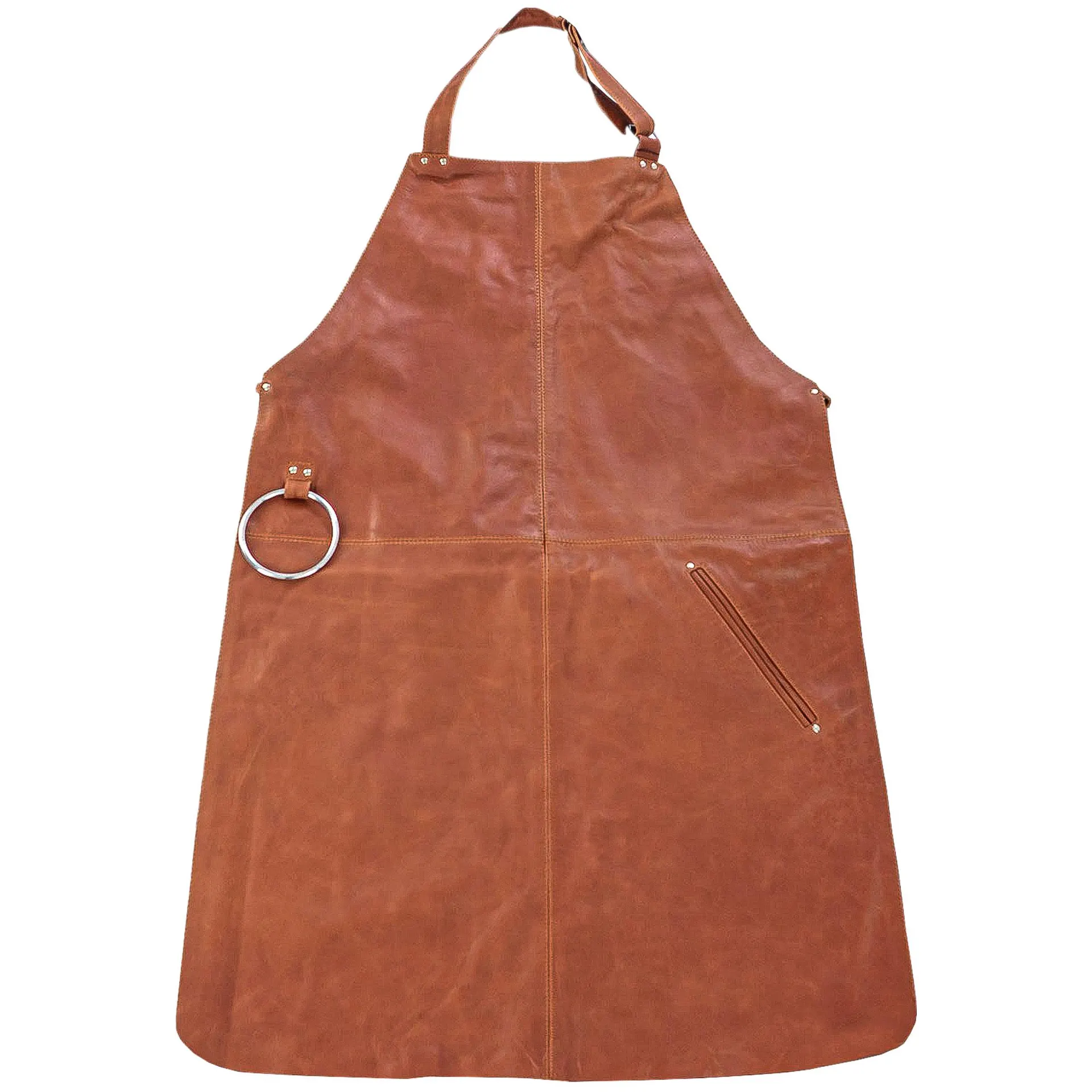 Grillschürze Leder, Rotbraun