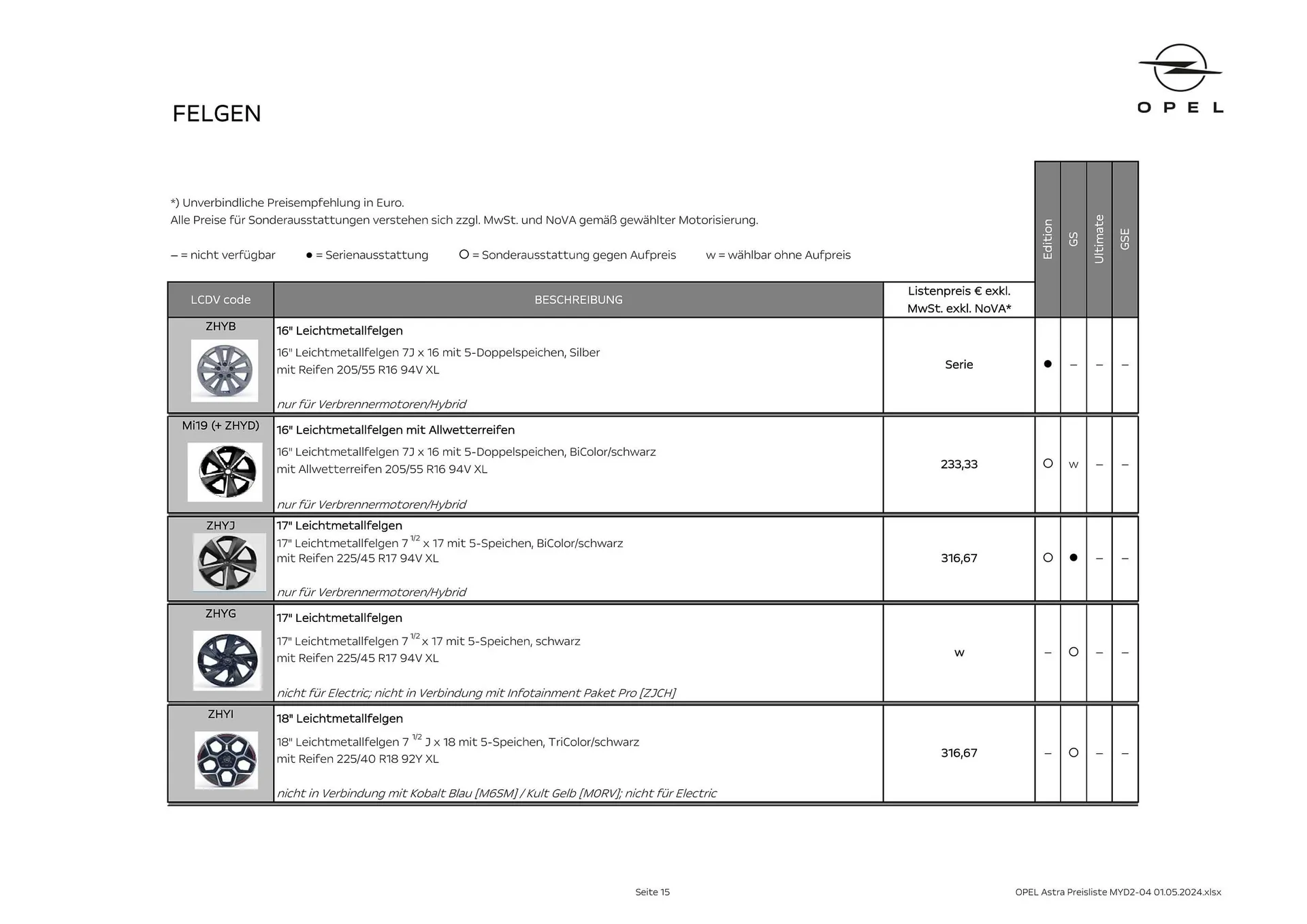 Opel Astra Flugblatt von 16. Mai bis 15. Mai 2025 - Flugblätt seite  15