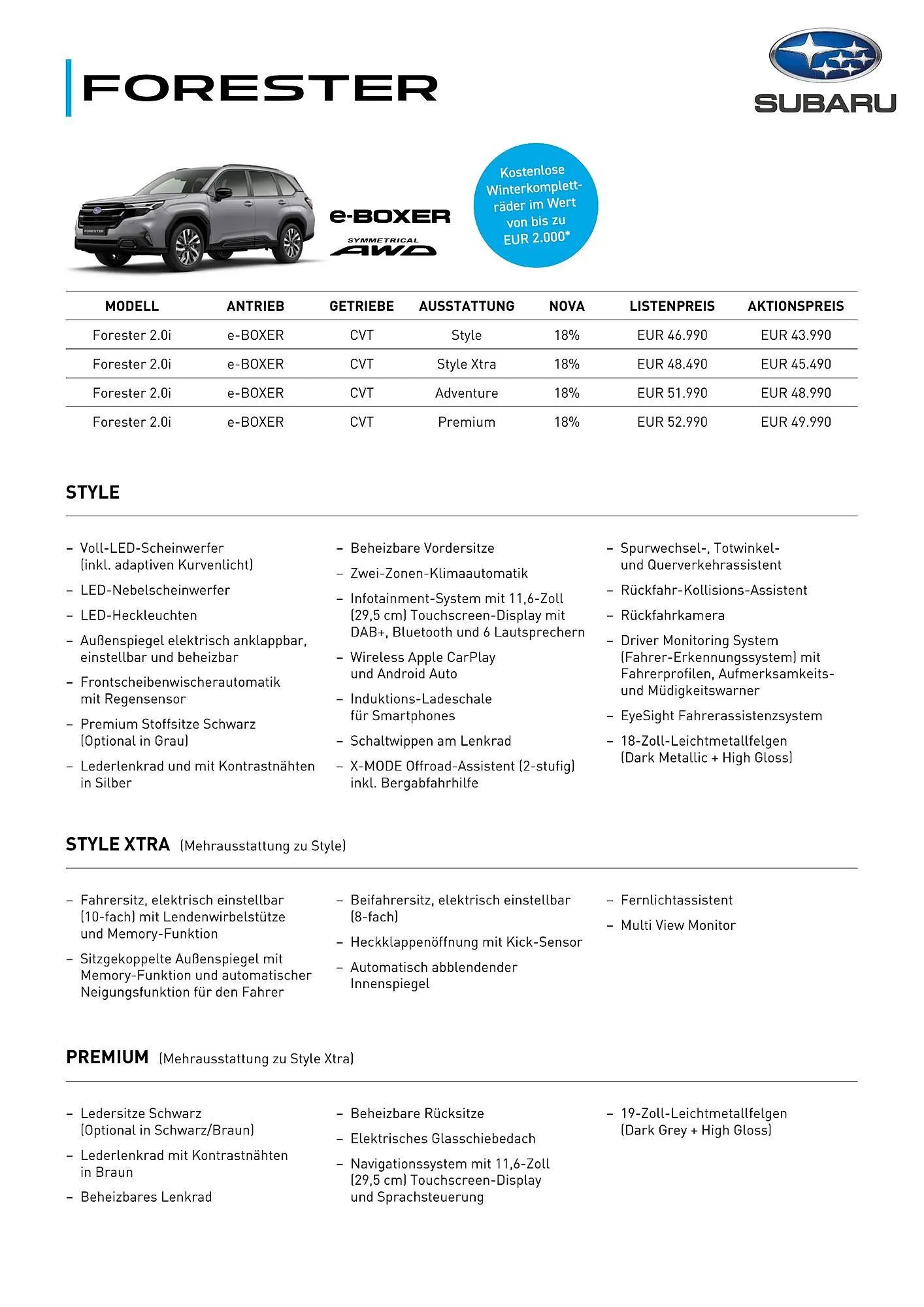 Subaru Flugblatt von 1. April bis 30. Juni 2026 - Flugblätt seite  1