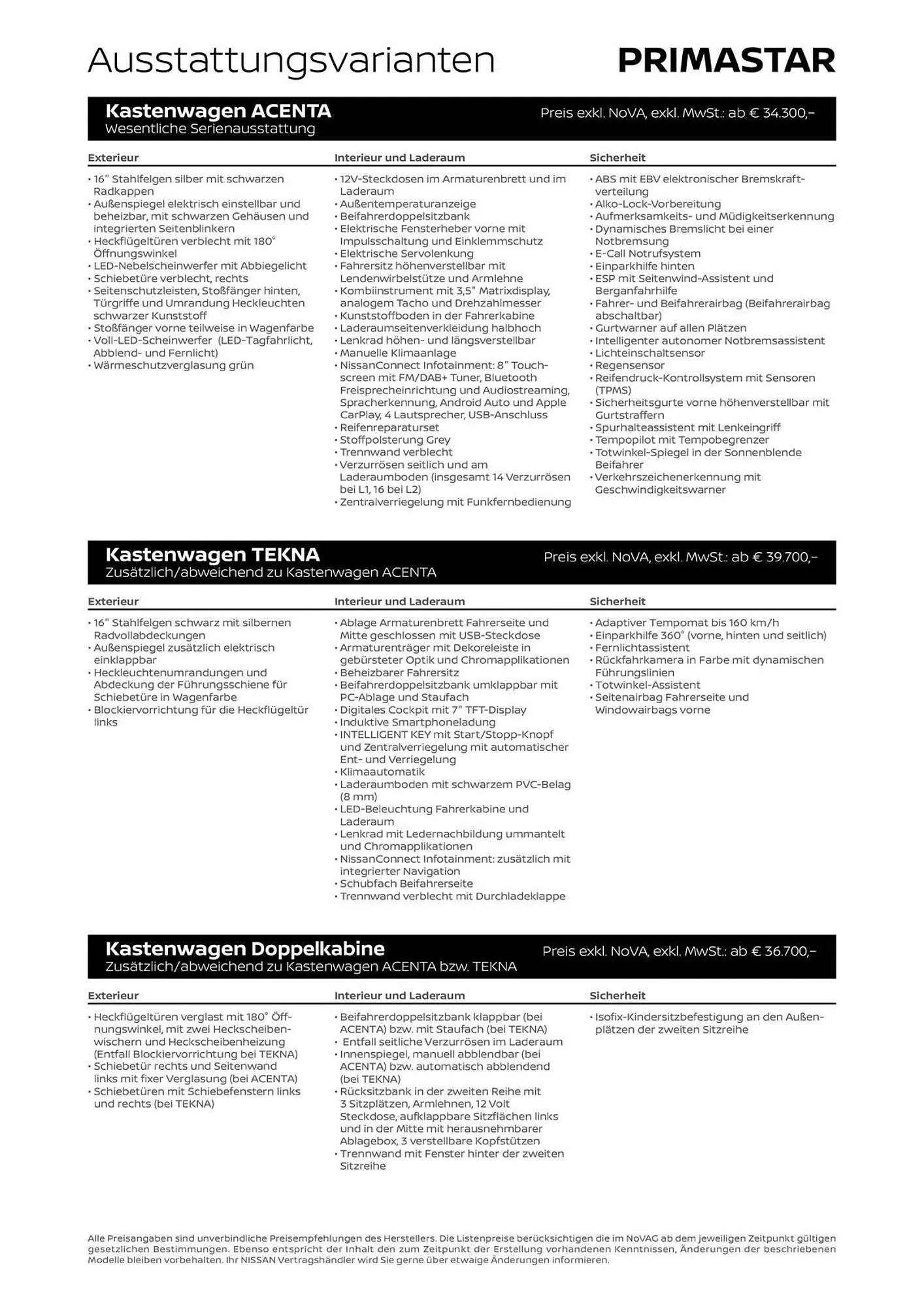 Nissan Primaster Flugblatt von 30. September bis 8. Jänner 2026 - Flugblätt seite 2