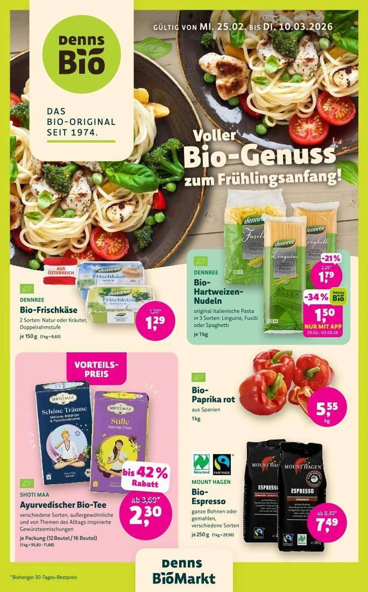 Denn's Biomarkt Flugblatt von 25. Februar bis 10. März 2026 - Flugblätt seite  1