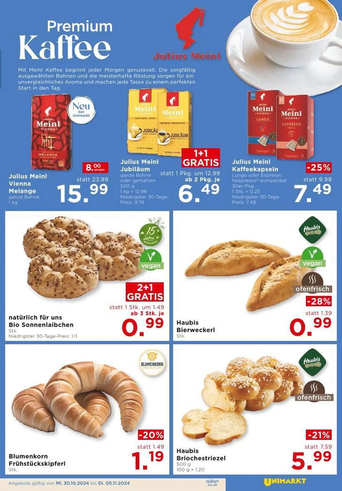 Unimarkt Flugblatt von 30. Oktober bis 5. November 2024 - Flugblätt seite 3