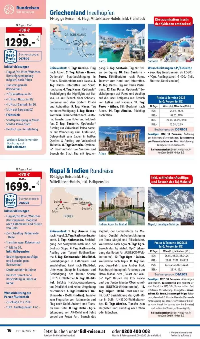 Aktuelle Reiseprospekte Themenprospekt Februar von 12. Februar bis 15. März 2025 - Flugblätt seite 16