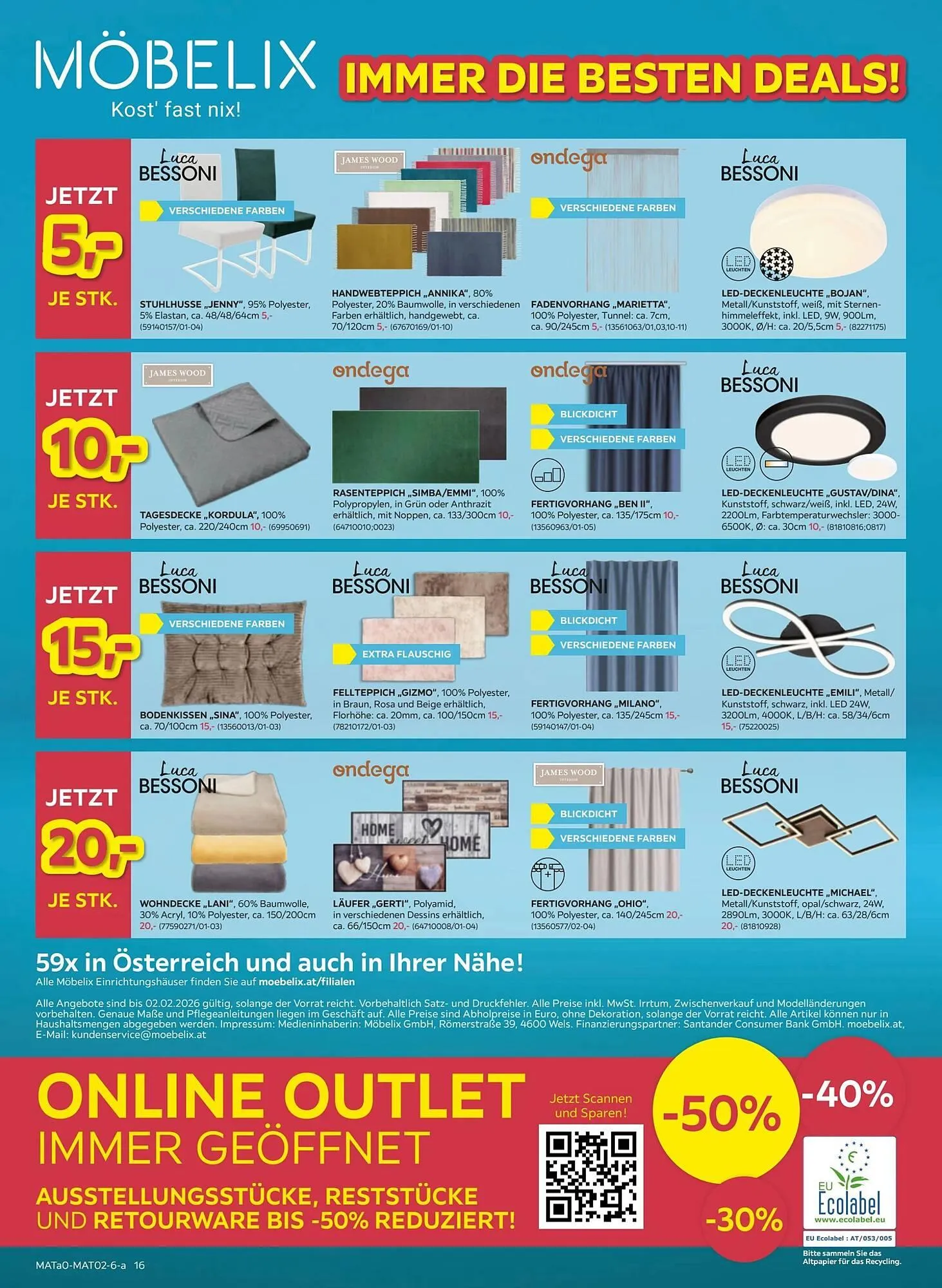 Möbelix Prospekt von 27. Jänner bis 2. Februar 2026 - Flugblätt seite 16