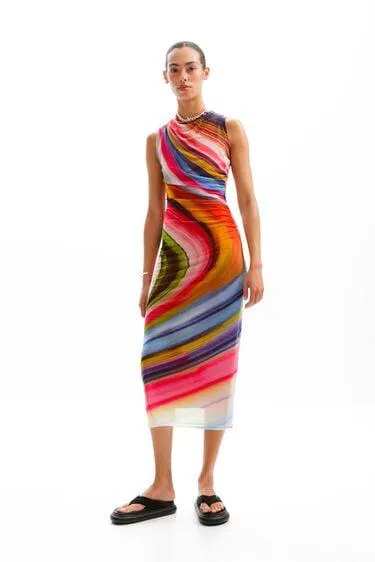 Midi-Tüllkleid Wellen