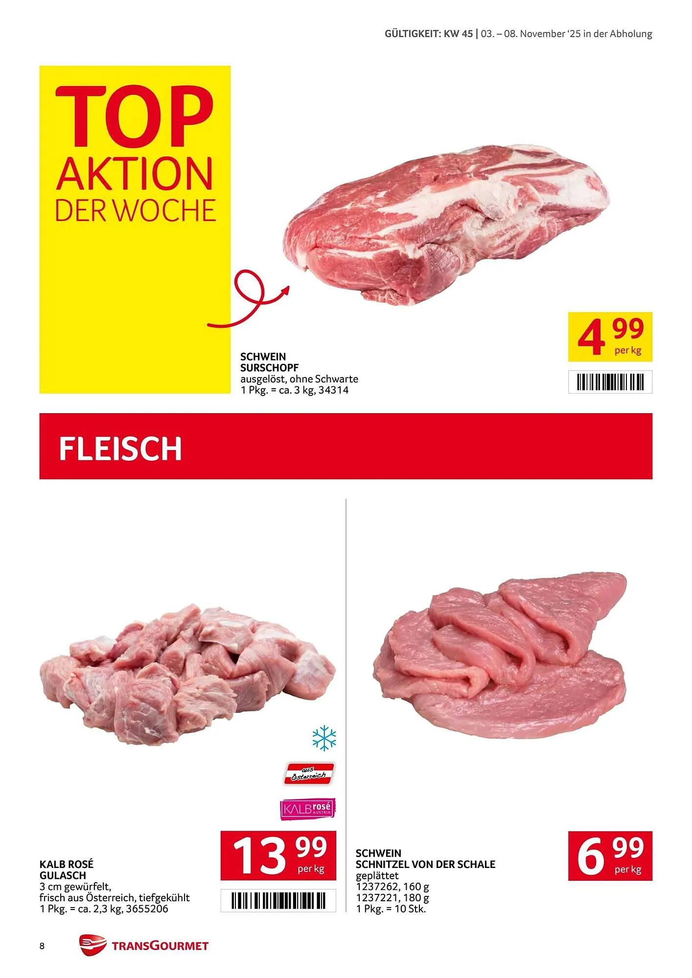 Transgourmet Flugblatt von 3. November bis 9. November 2025 - Flugblätt seite 8