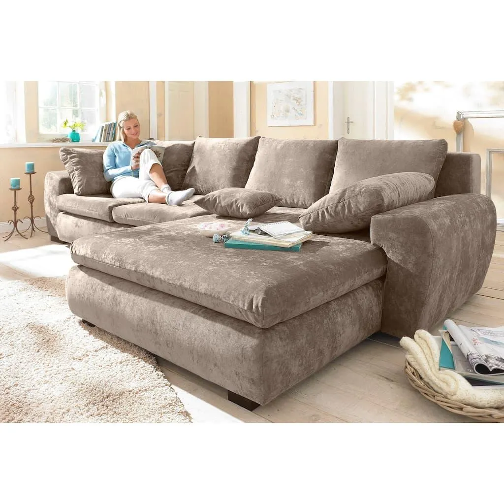Home affaire Ecksofa »Cara Mia L-Form, B: 325 cm - OTTO. Verlässliche Qualität.« mit 4 Zierkissen, optional Bettfunktion & Bettkasten