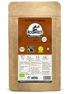 Koawach Pur Kakaopulver Trinkschokolade – Koffein Kakao Zuckerfrei Guarana Vegan heiße Schokolade Getränk ohne Zucker Energy Drink Backkakao Bio Fairtrade 500g