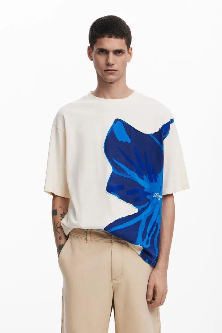 Kurzarm-T-Shirt mit Blumenmuster