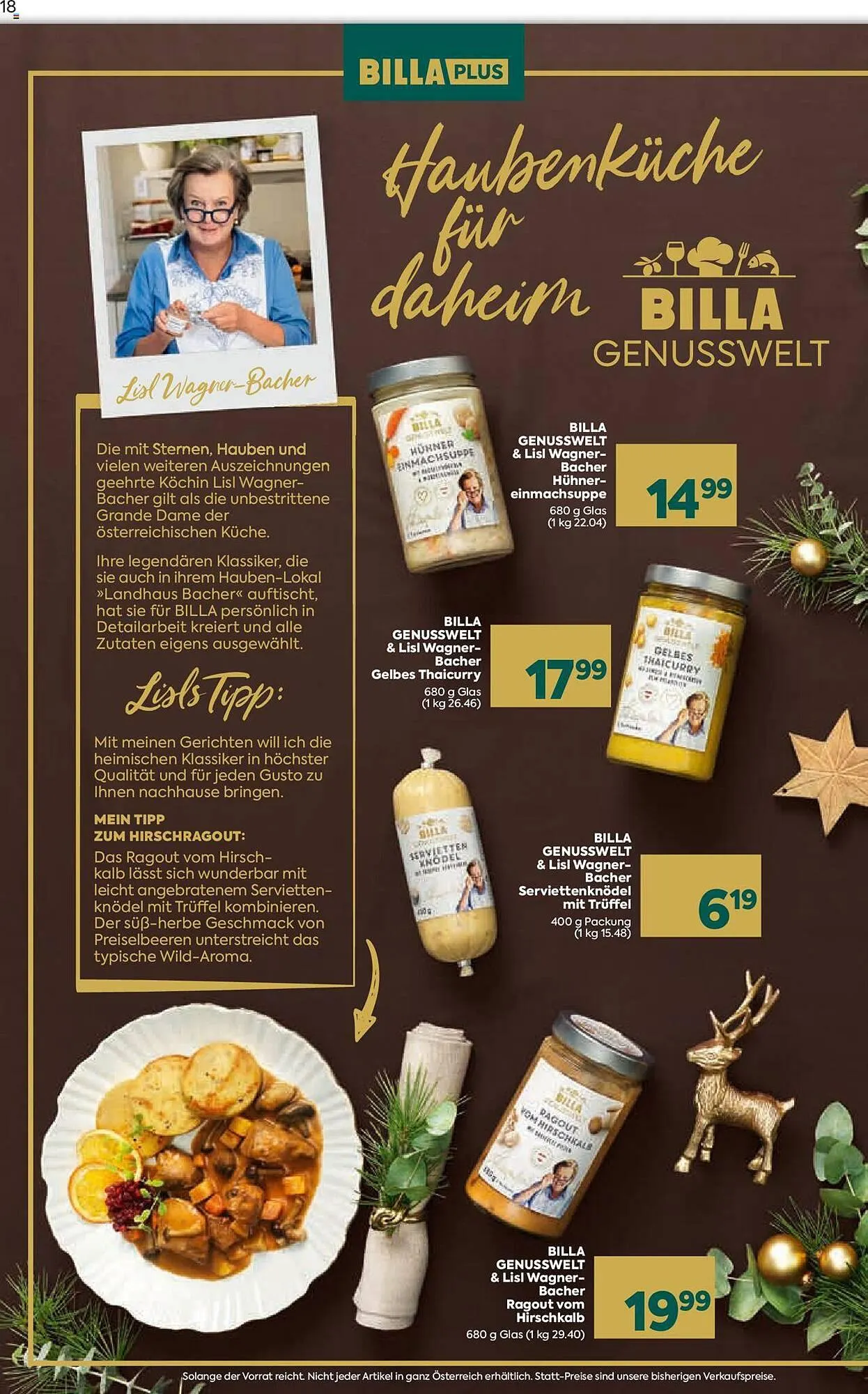 Billa Flugblatt von 30. November bis 23. Dezember 2023 - Flugblätt seite 18