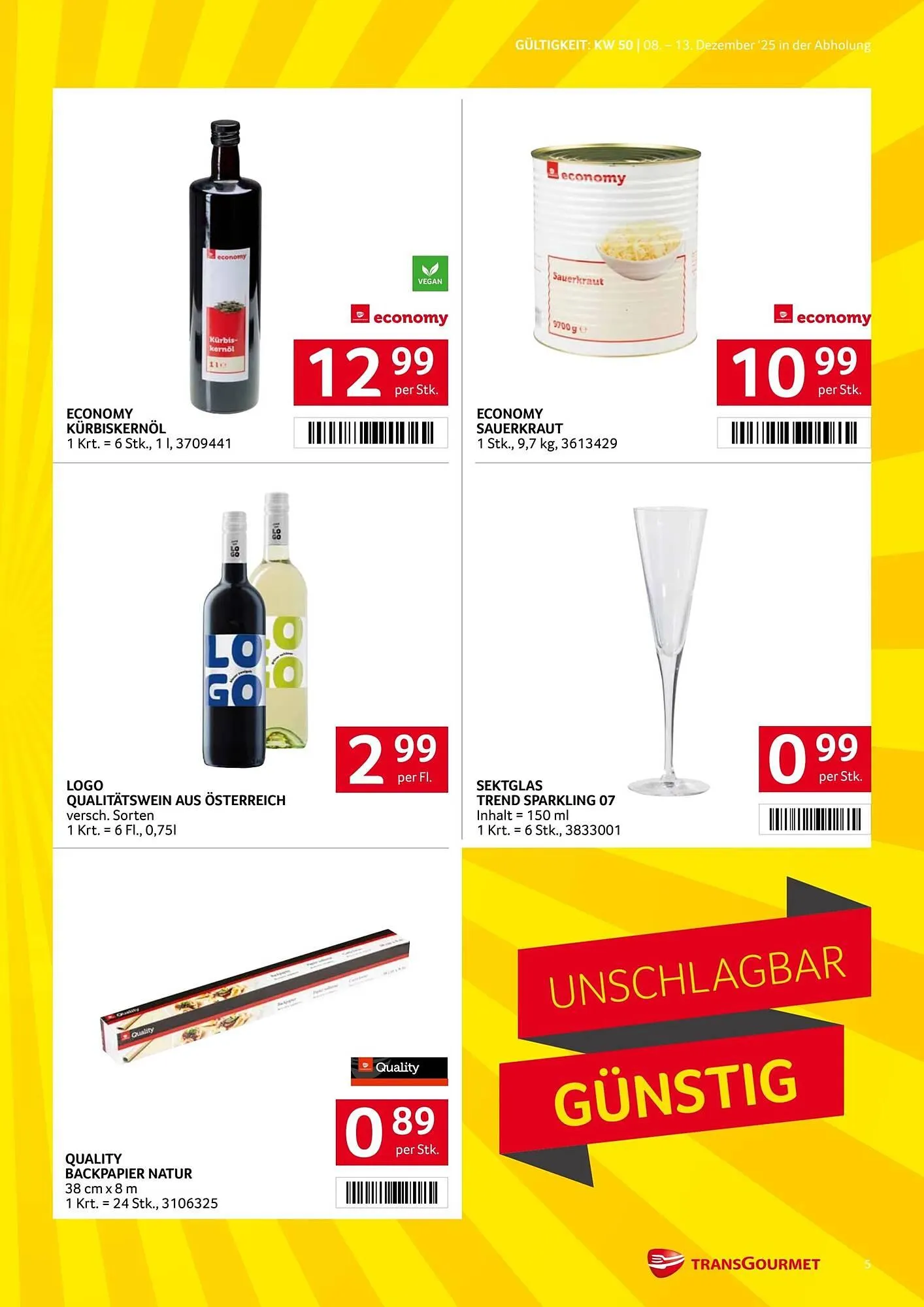 Transgourmet Flugblatt von 8. Dezember bis 14. Dezember 2025 - Flugblätt seite  5