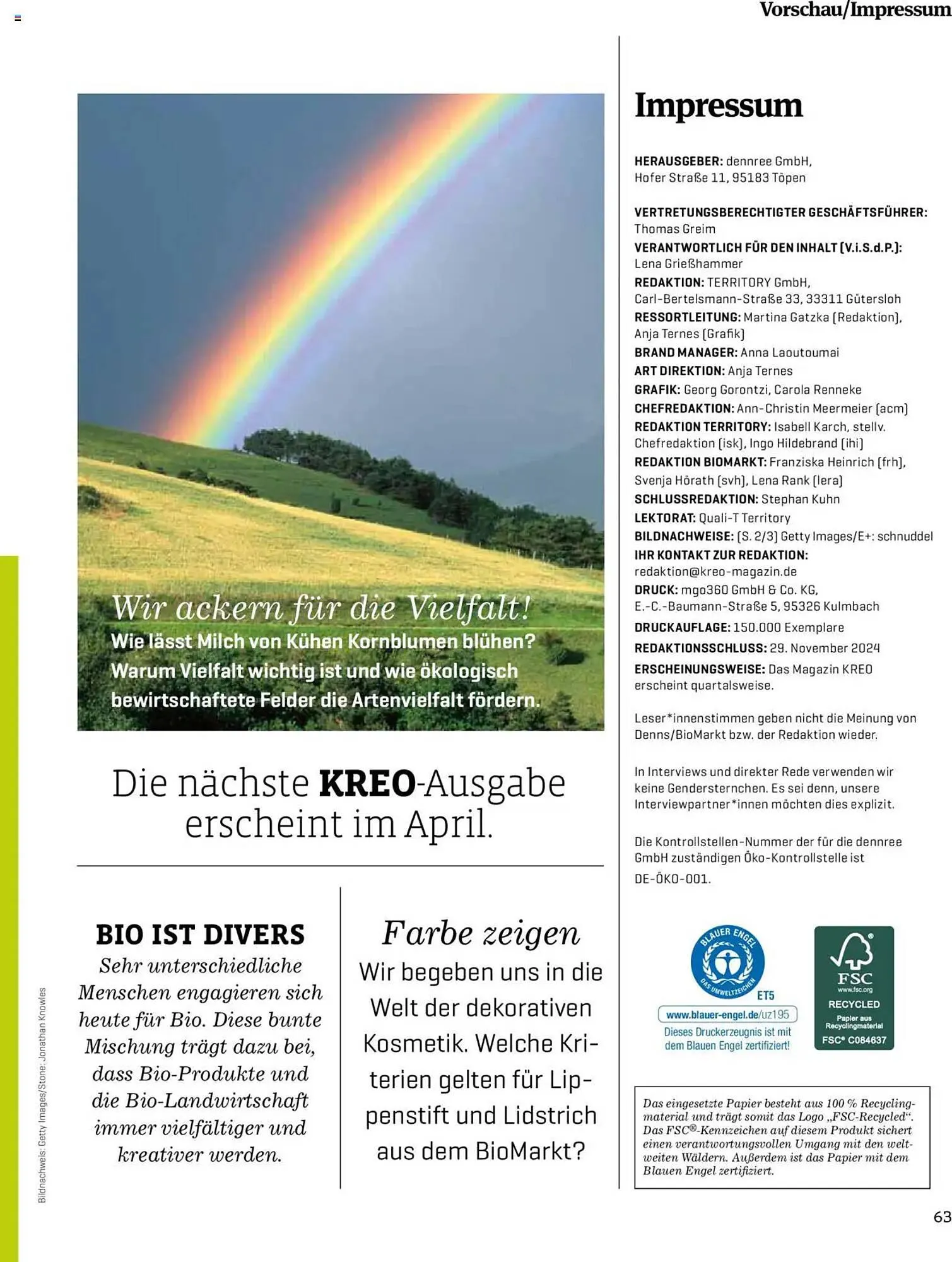 Denn's Biomarkt Flugblatt von 11. Februar bis 6. August 2025 - Flugblätt seite 63