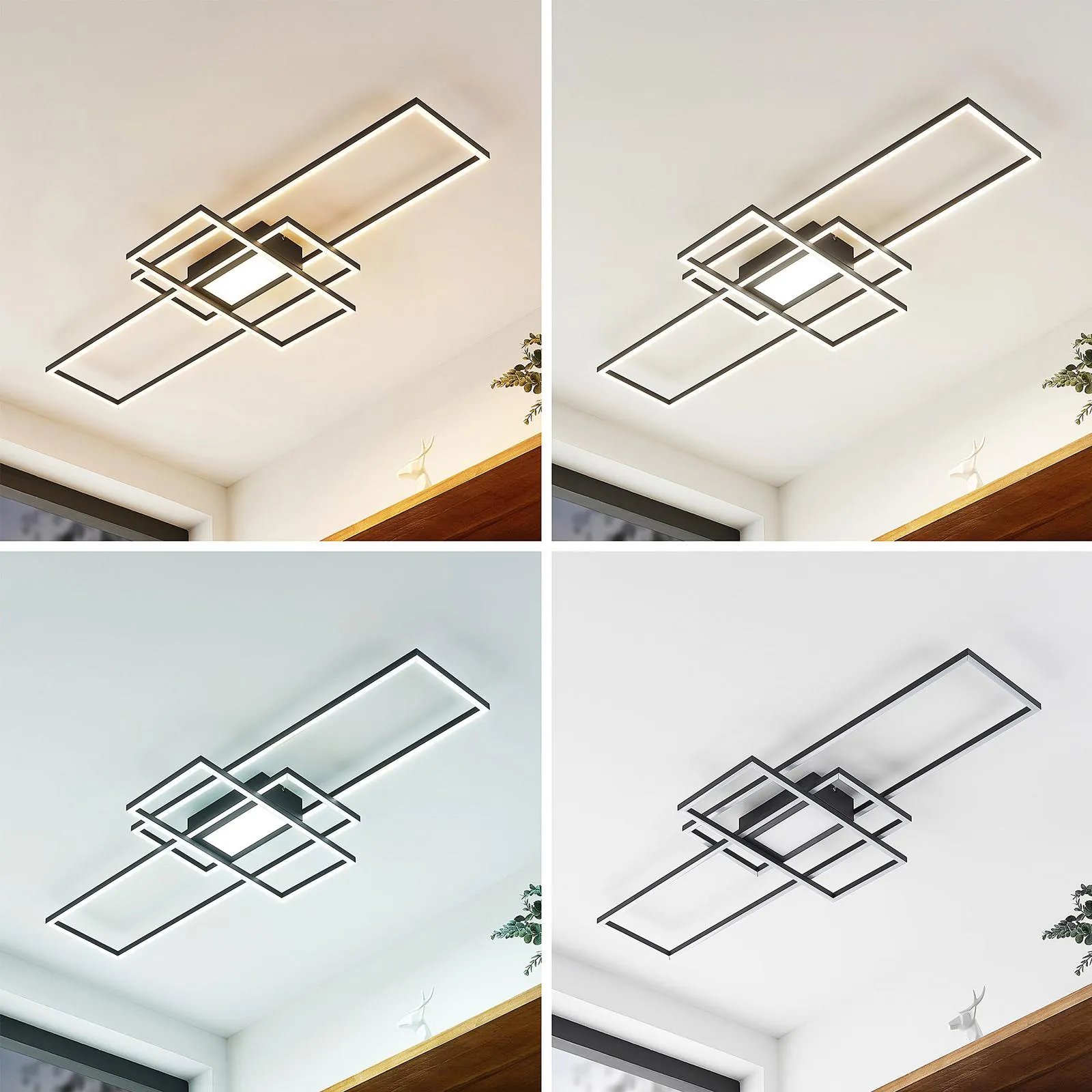 Lindby Caitlin LED-Deckenleuchte, anthrazit