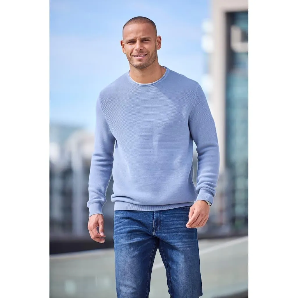 AUTHENTIC LE JOGGER Strickpullover mit Double-Layer Optik, Pullover aus reiner Baumwolle