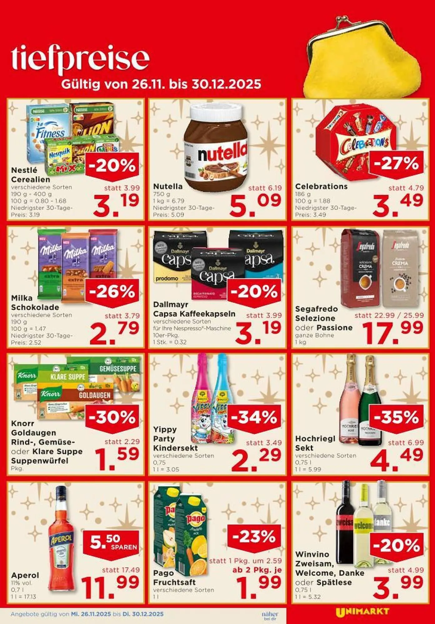 Unimarkt Flugblatt von 26. November bis 9. Dezember 2025 - Flugblätt seite 9