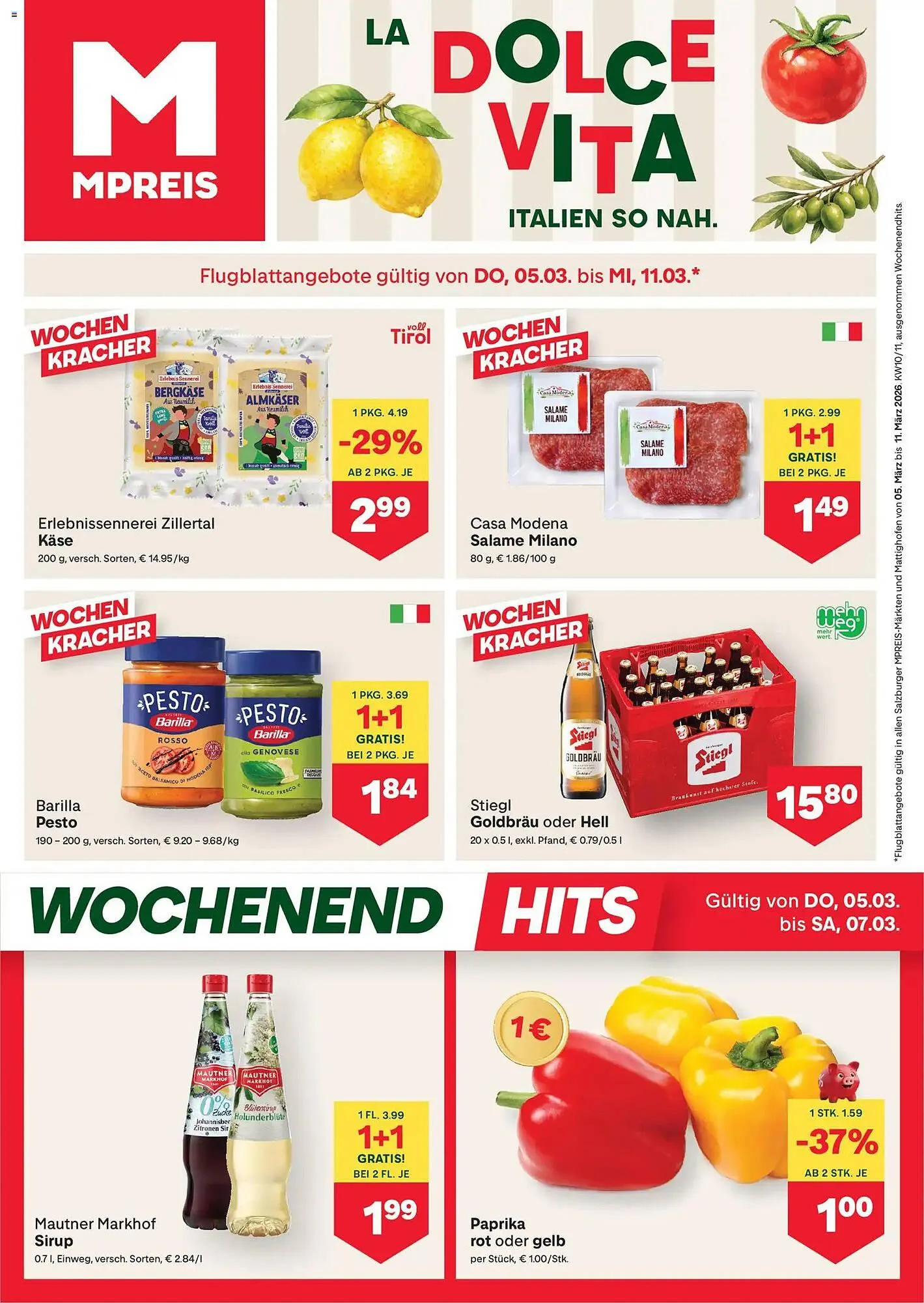 MPreis Flugblatt von 5. März bis 11. März 2026 - Flugblätt seite  1