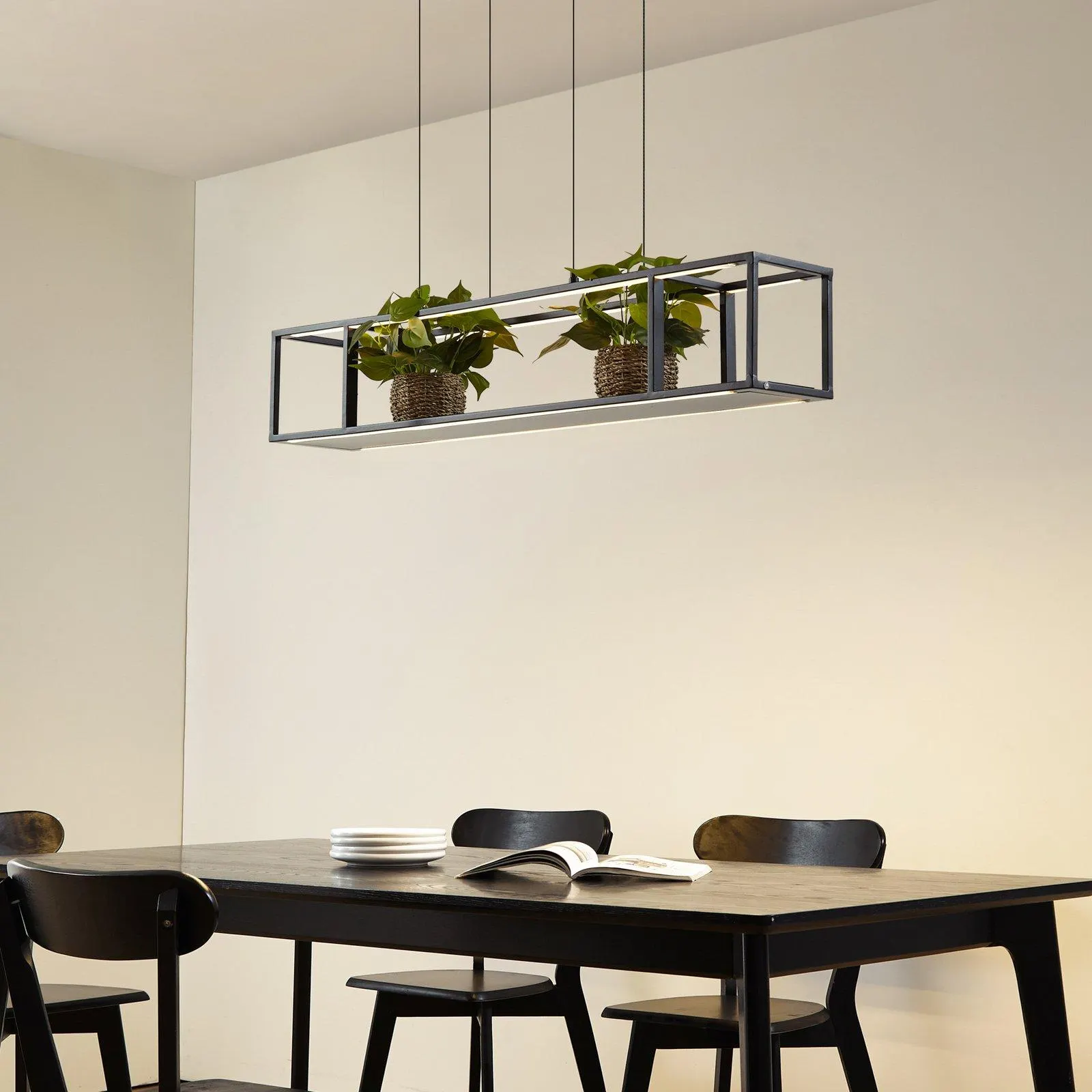 Lucande LED-Hängeleuchte Estante, schwarz, dimmbar