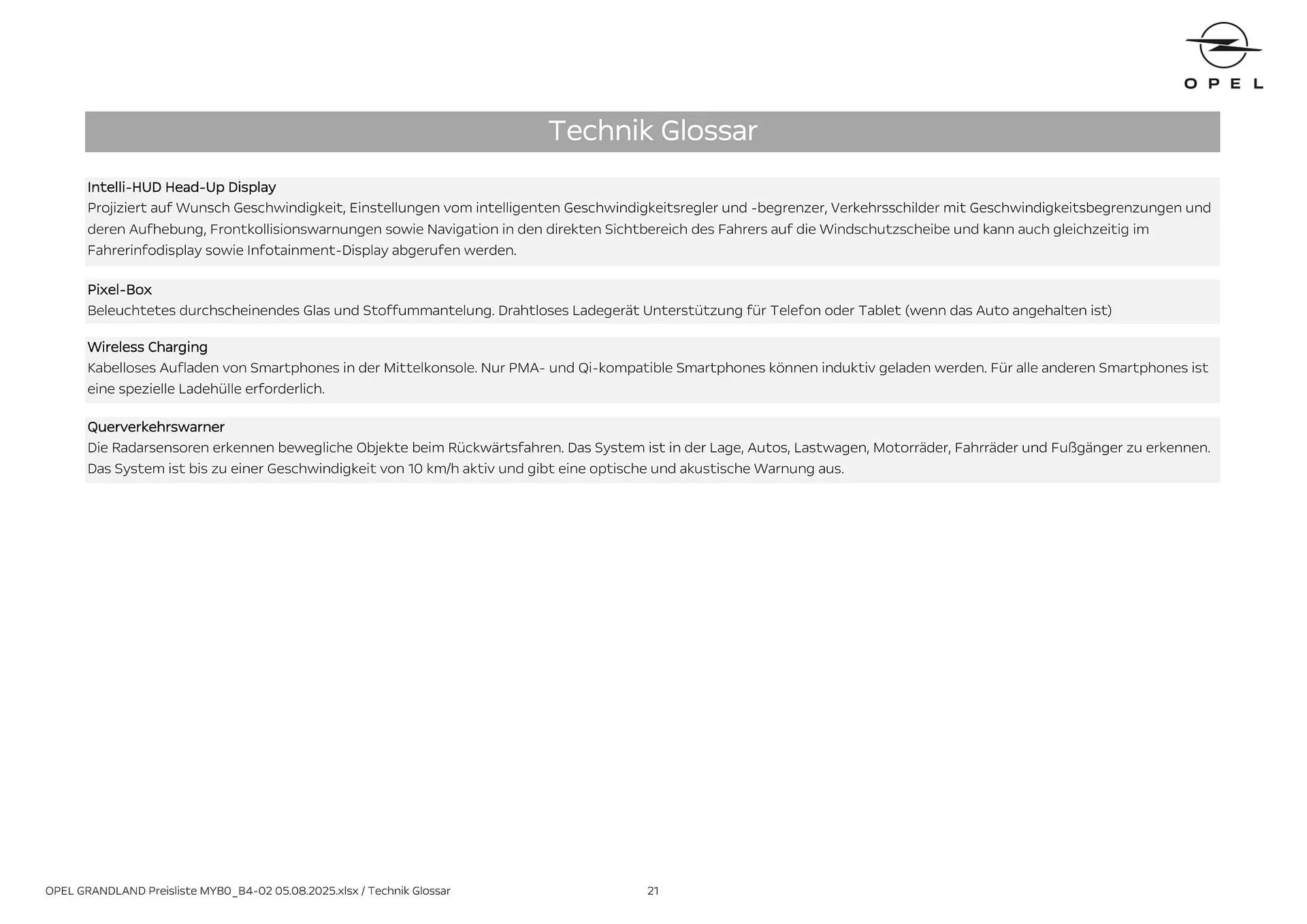 Opel Flugblatt von 18. August bis 18. November 2025 - Flugblätt seite 21