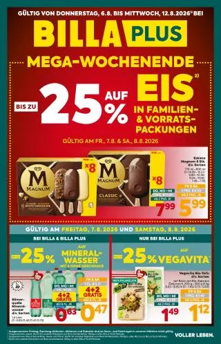 BILLA PLUS Flugblatt von 6. August bis 12. August 2026 - Flugblätt seite 1