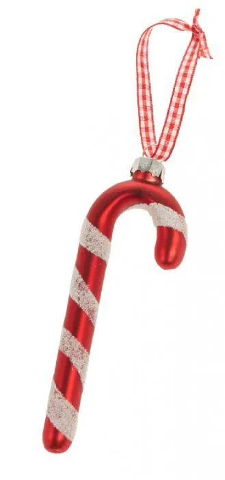 Anhänger Zuckerstange, matt, 12 cm