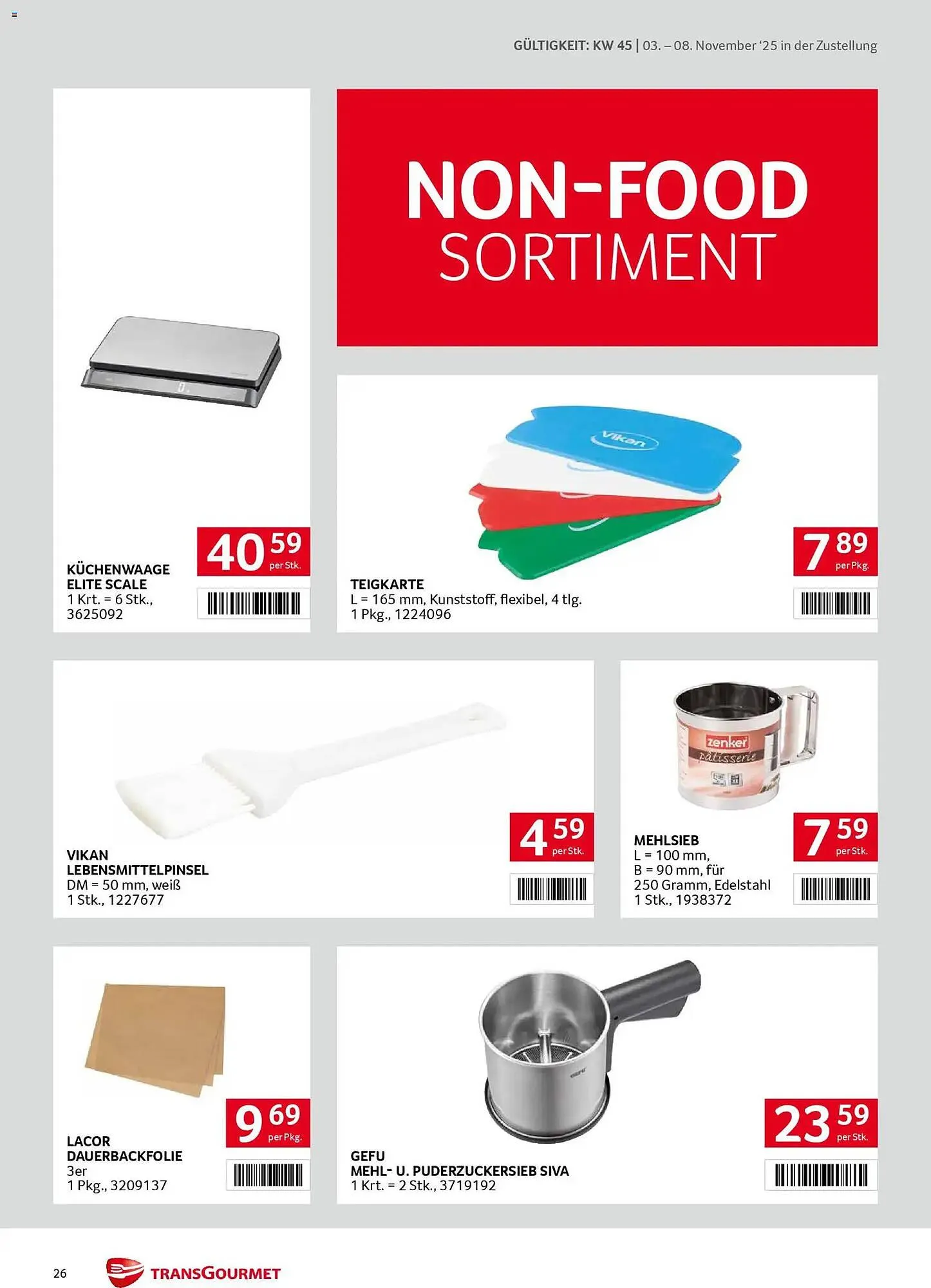 Transgourmet Flugblatt von 3. November bis 8. November 2025 - Flugblätt seite  26