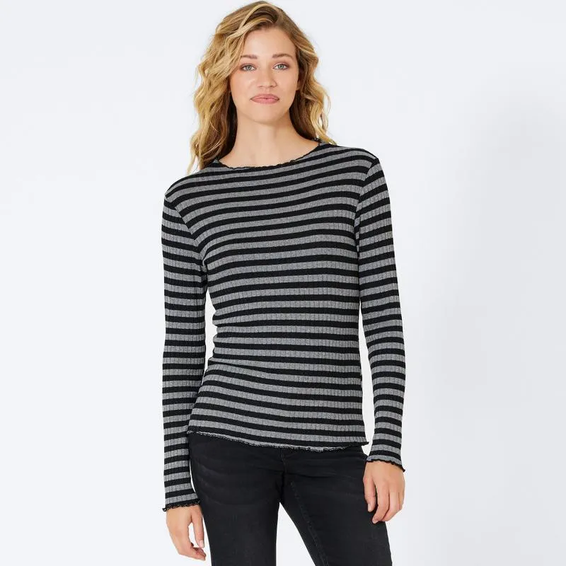 Damen-Langarmshirt mit Streifen
