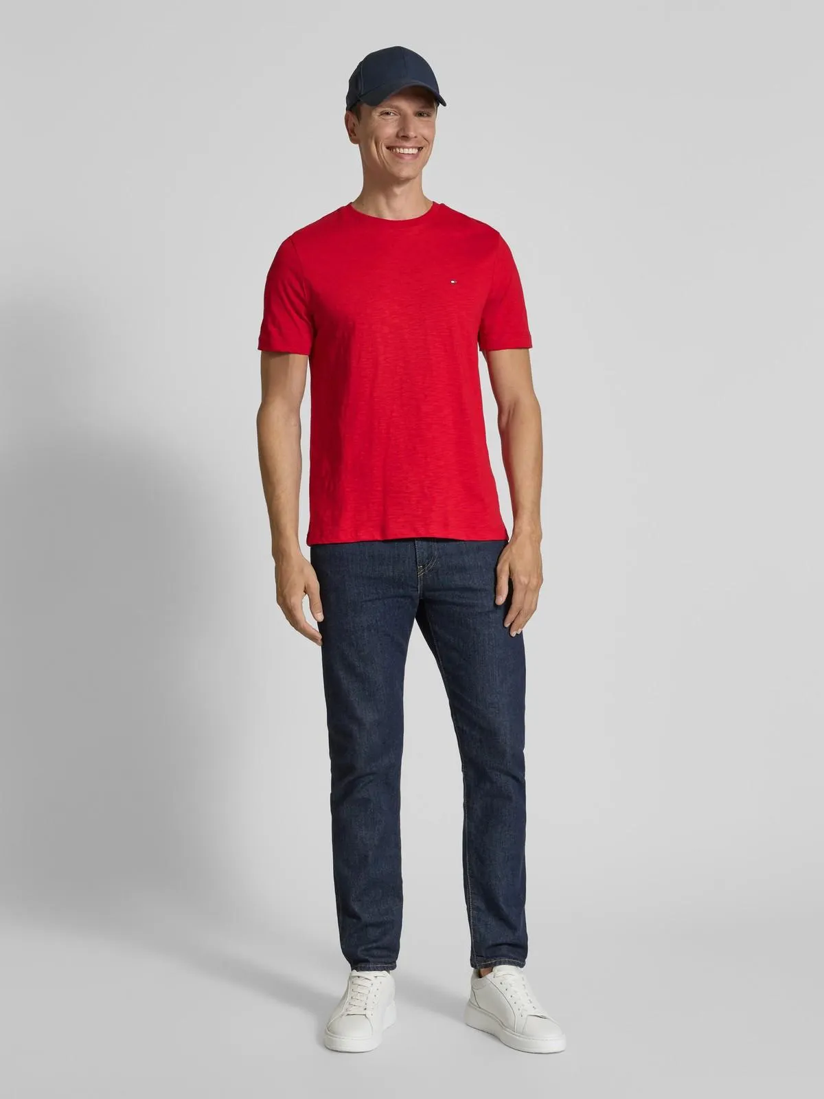 Regular Fit T-Shirt aus reiner Baumwolle in rot