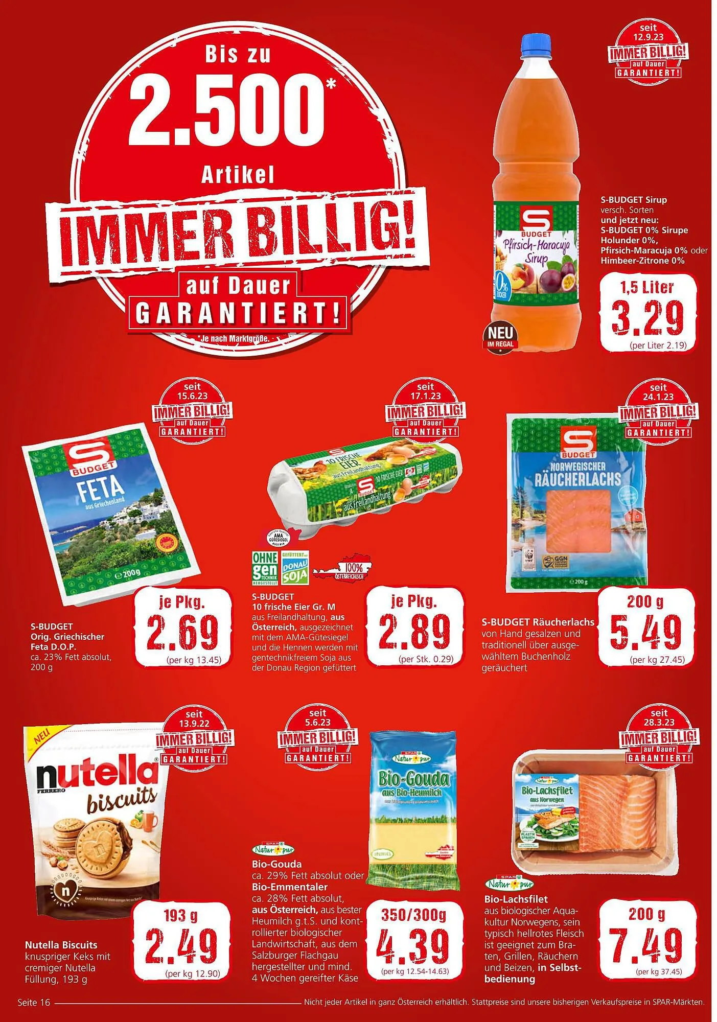 Spar Flugblatt von 14. September bis 27. September 2023 - Flugblätt seite 16