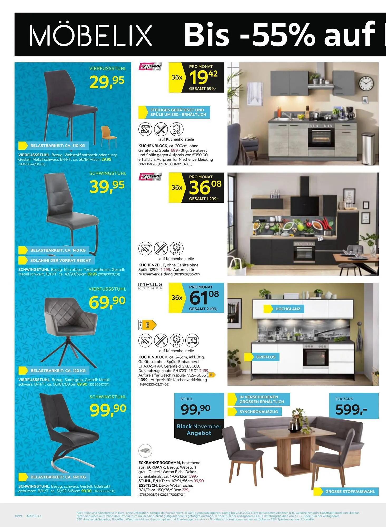 Möbelix Flugblatt von 19. November bis 28. November 2023 - Flugblätt seite 18