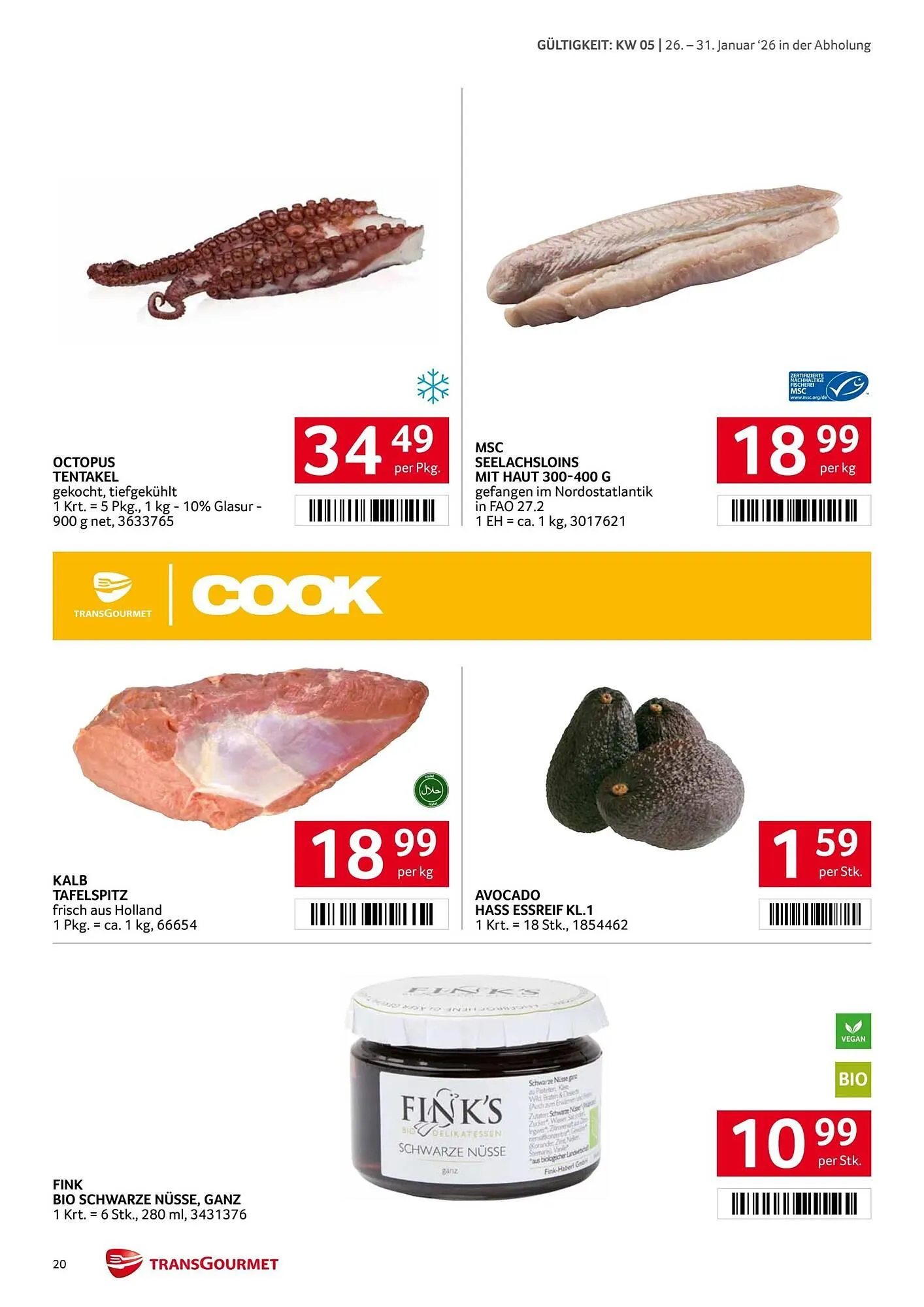 Transgourmet Flugblatt von 26. Jänner bis 31. Jänner 2026 - Flugblätt seite  20