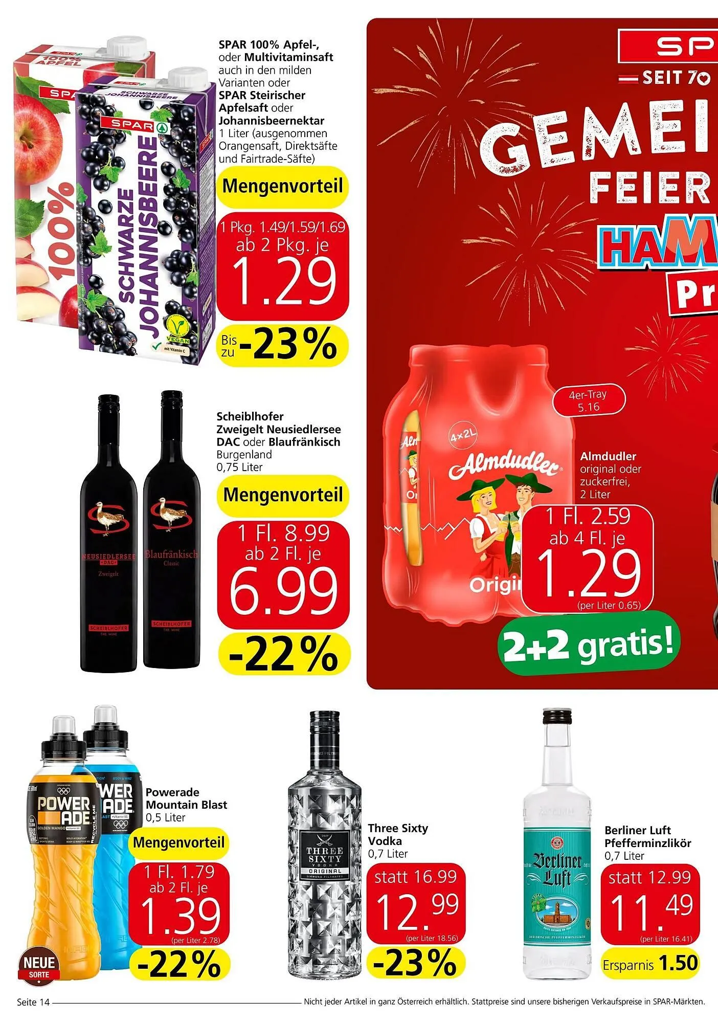 Spar Flugblatt von 17. April bis 30. April 2024 - Flugblätt seite 14