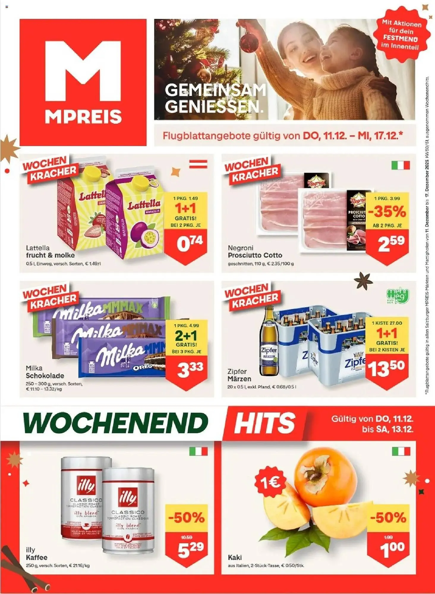 MPreis Flugblatt von 11. Dezember bis 17. Dezember 2025 - Flugblätt seite  1