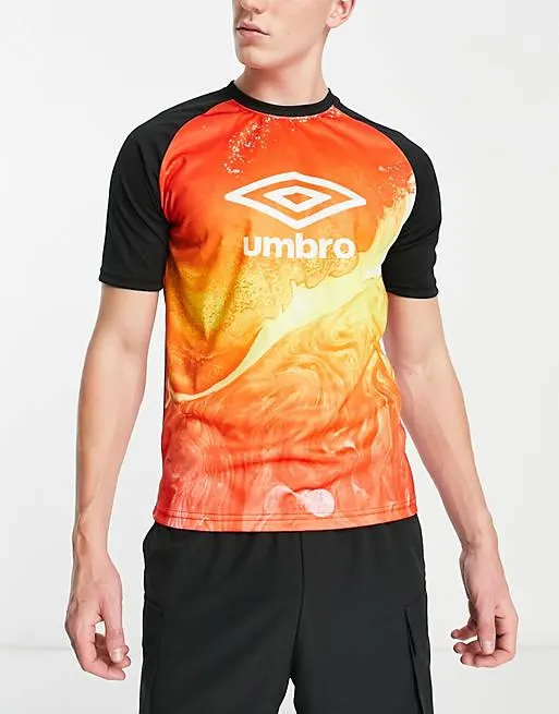 Umbro Global jersey t-shirt in red and black