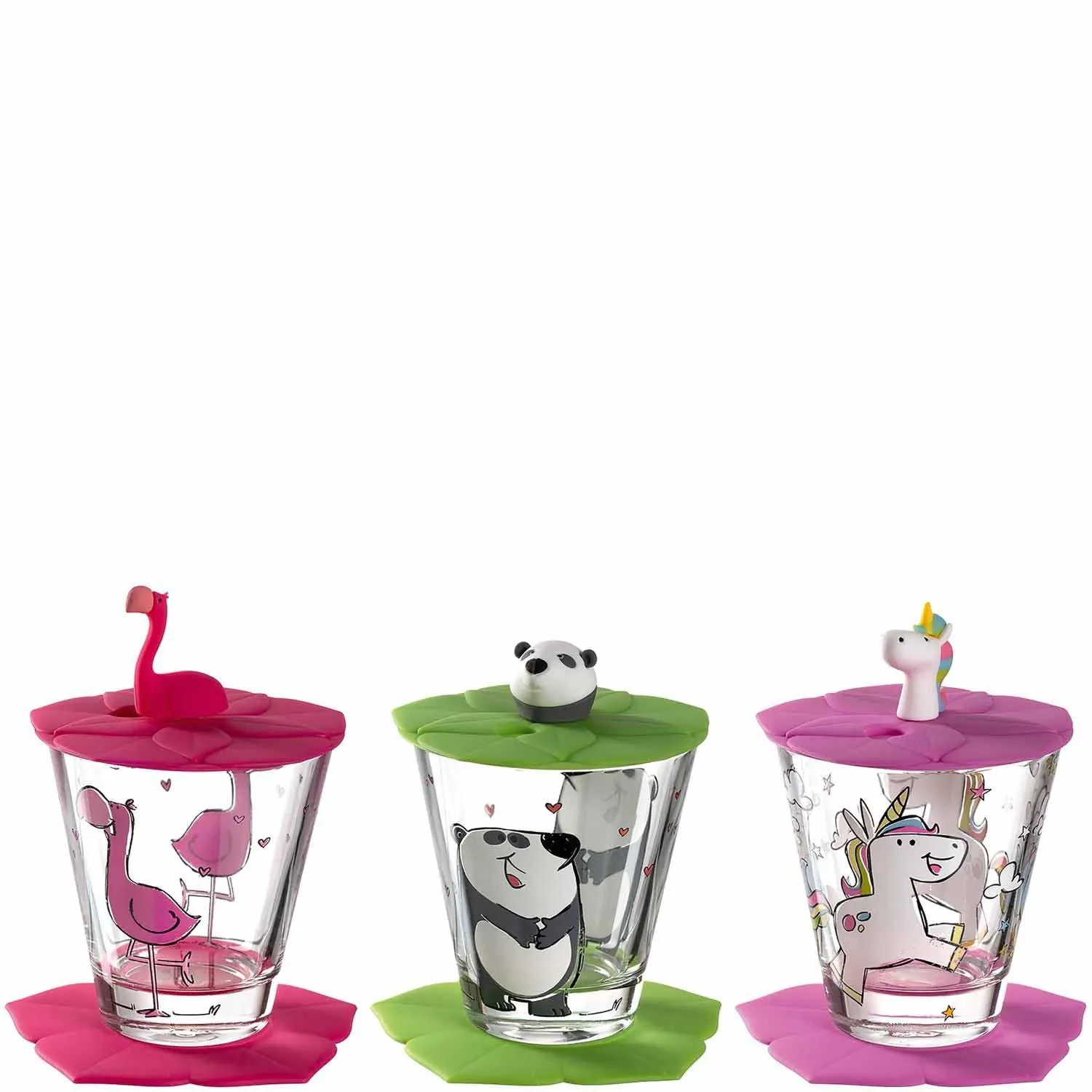 Kindertrinkset BAMBINI 9-teilig Flamingo Einhorn Panda