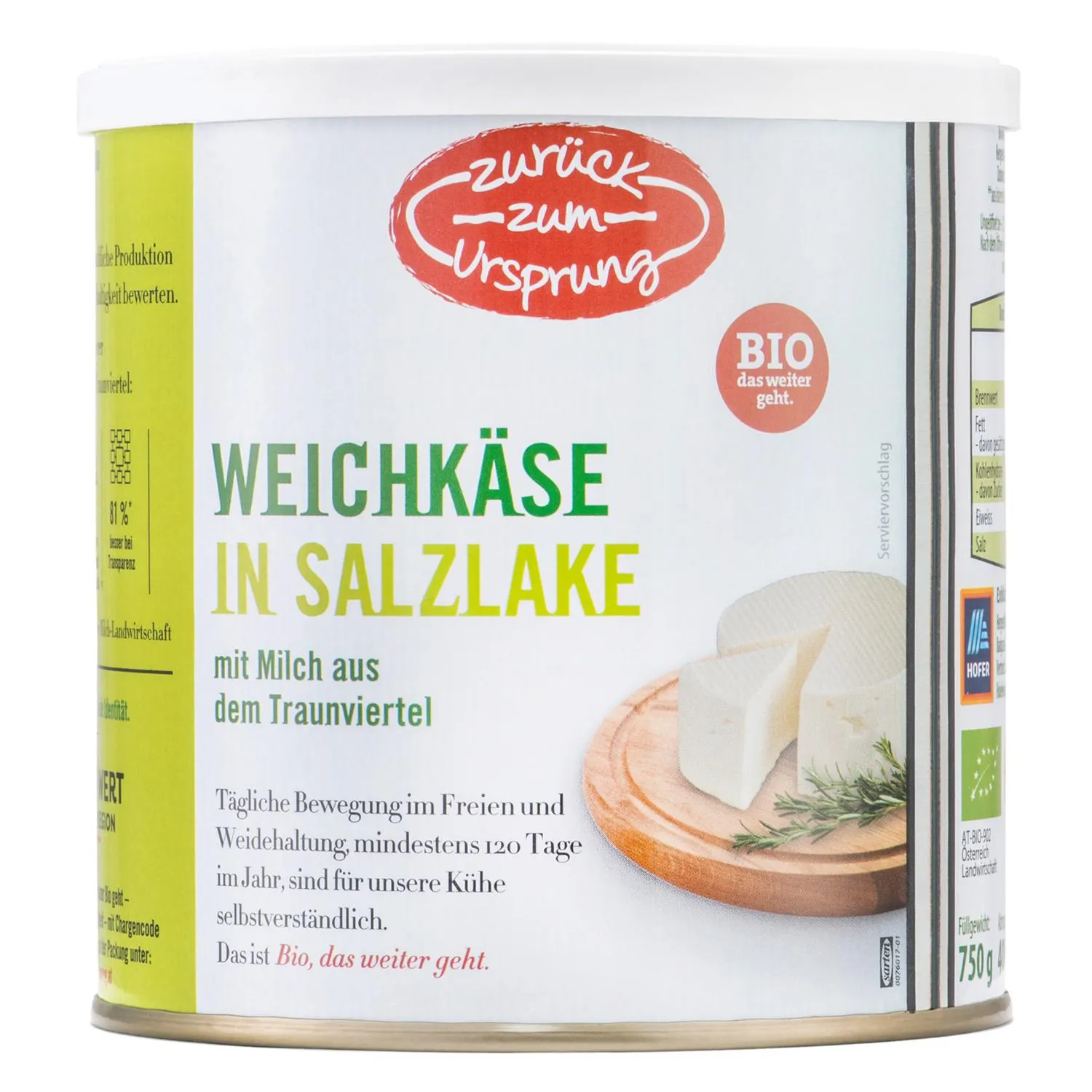 ZURÜCK ZUM URSPRUNG BIO-Weichkäse in Salzlake