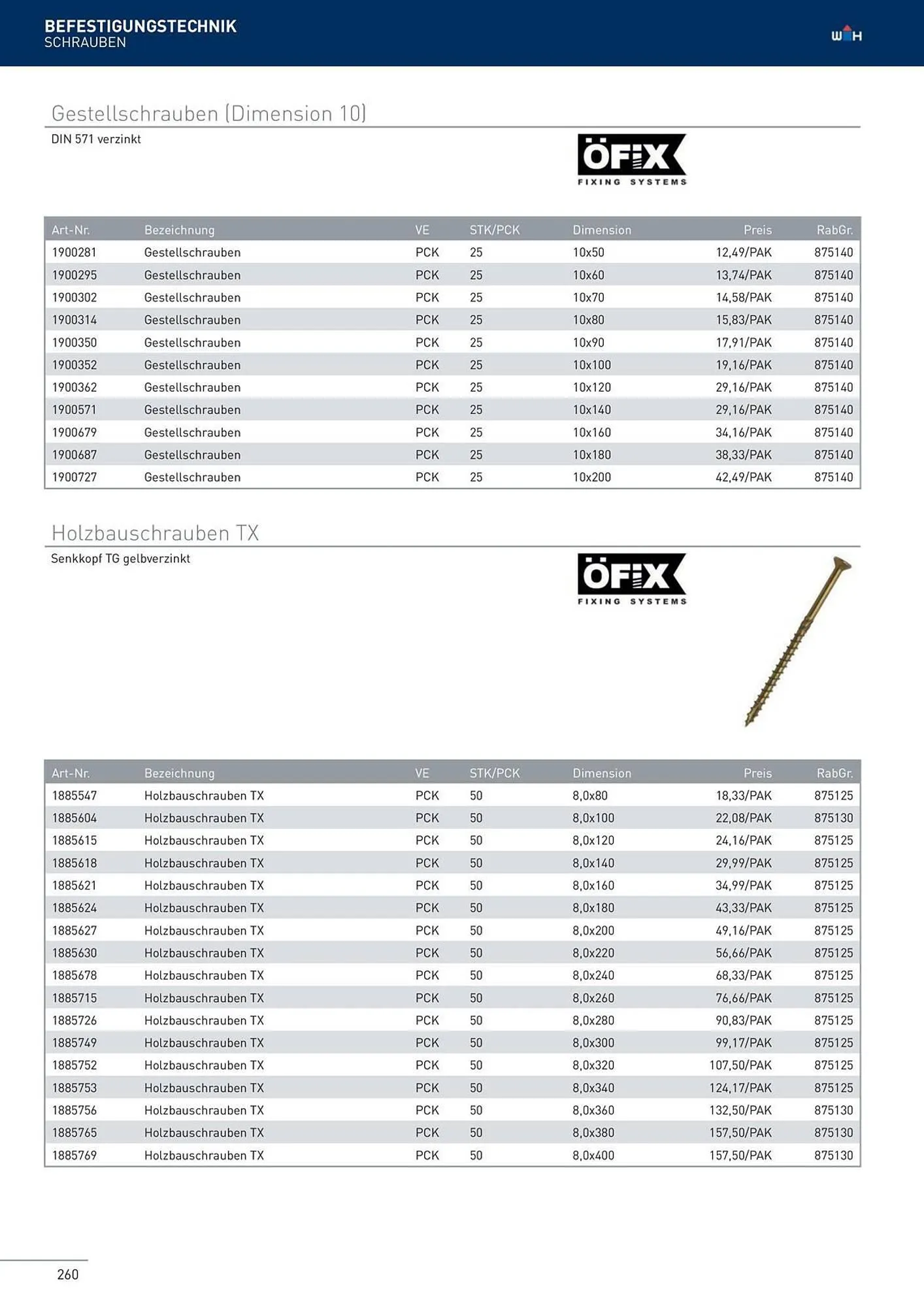 Würth Flugblatt von 22. Februar bis 31. Dezember 2024 - Flugblätt seite 260