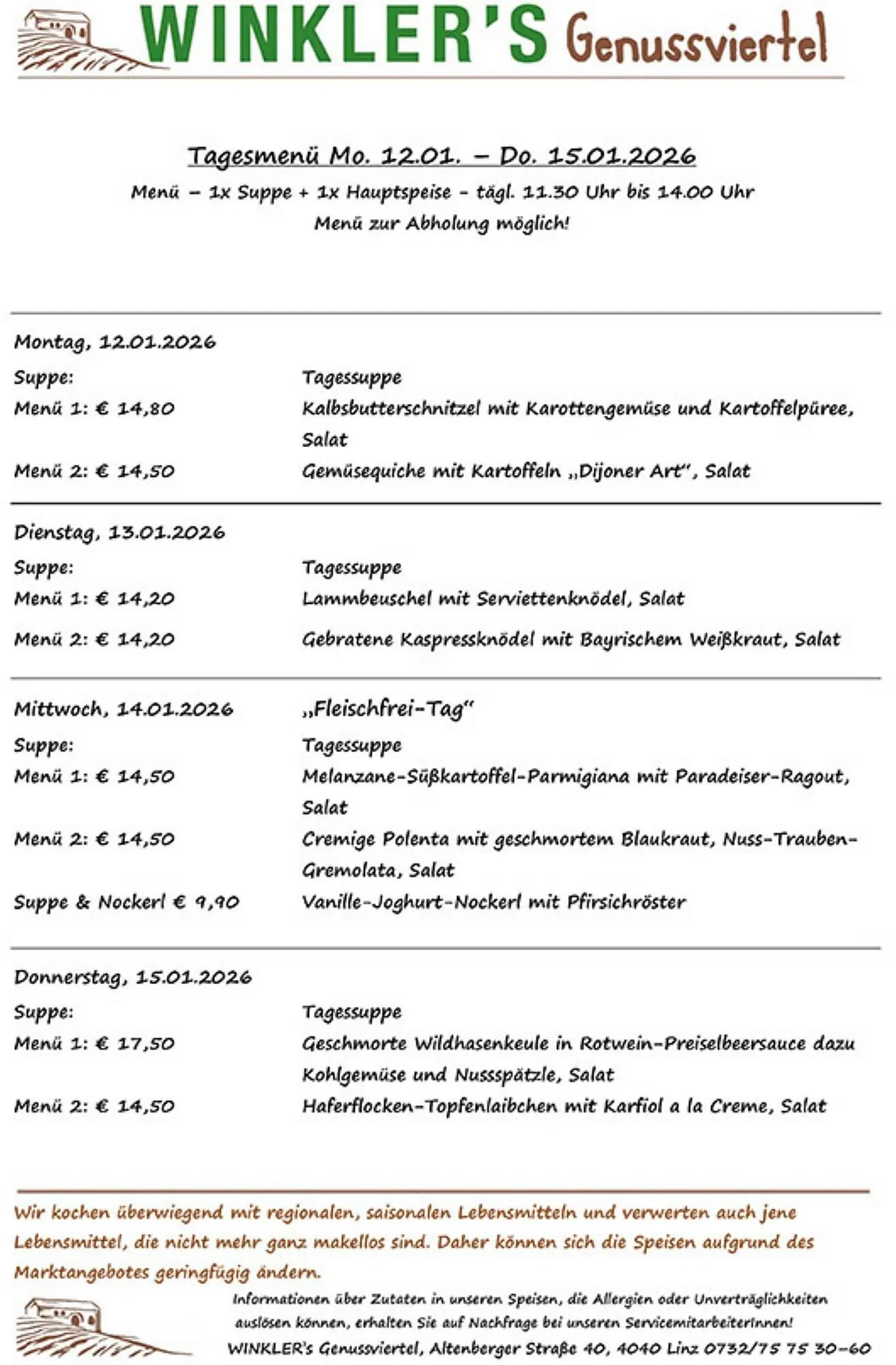 Winkler Markt Flugblatt von 12. Jänner bis 15. Jänner 2026 - Flugblätt seite  1