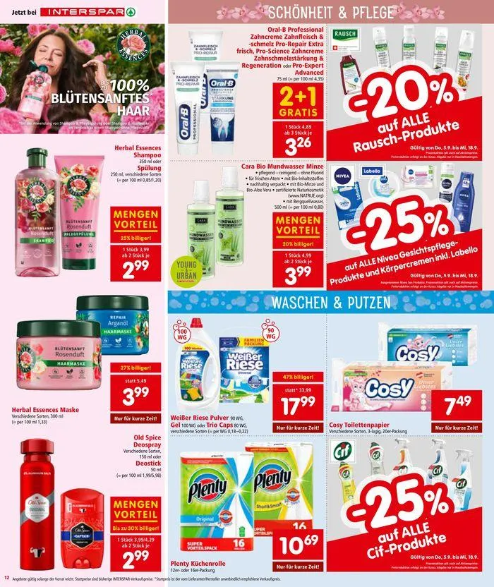 Interspar flugblatt von 3. September bis 17. September 2024 - Flugblätt seite 12