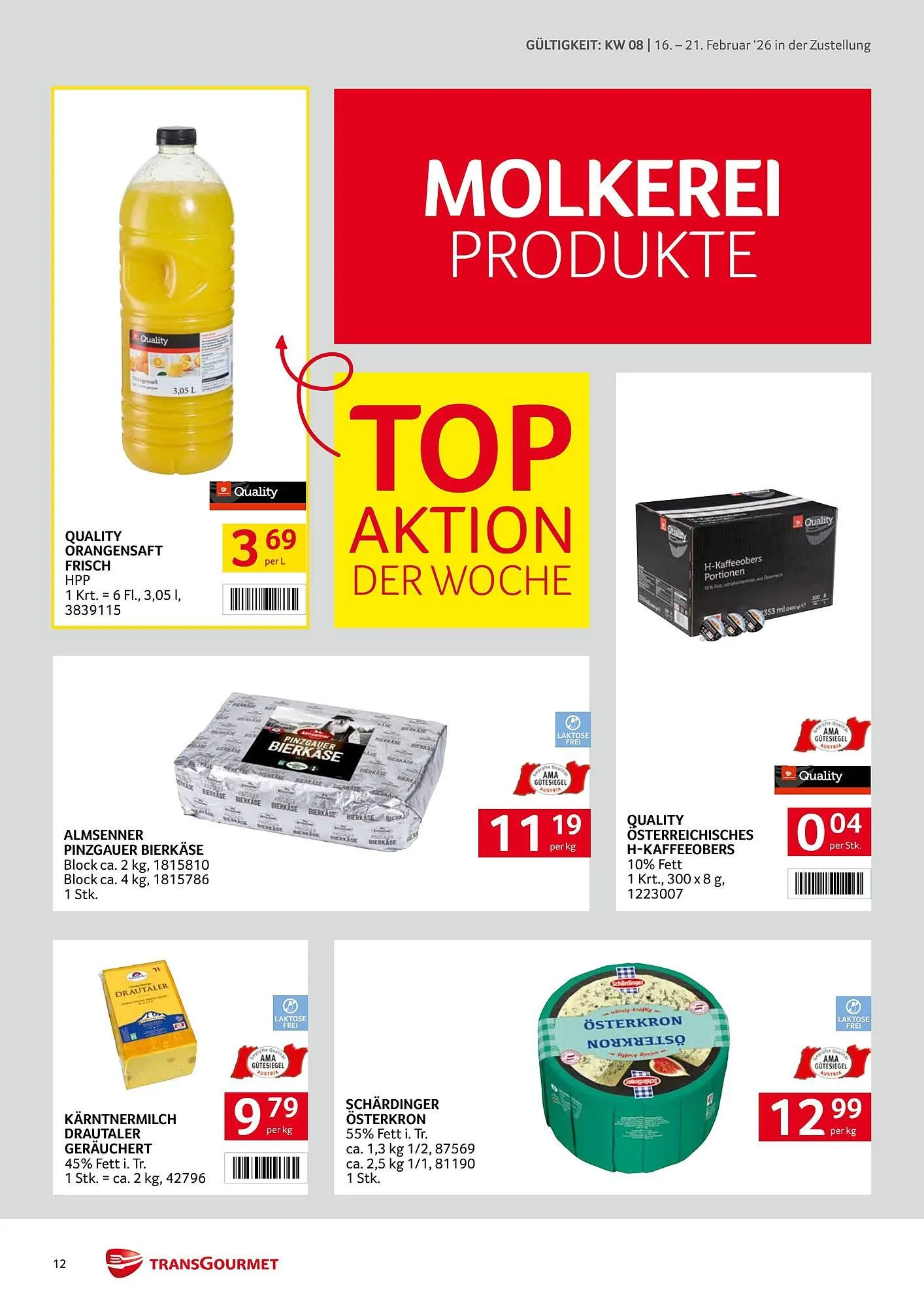 Transgourmet Flugblatt von 16. Februar bis 21. Februar 2026 - Flugblätt seite 12