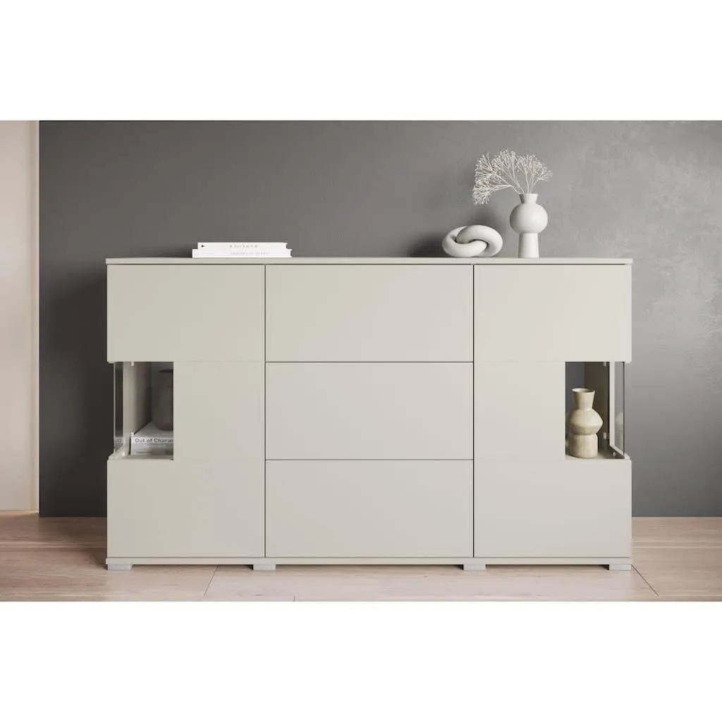 INOSIGN Sideboard »Kenia« 1 Stk. tlg. Sideboard mit 3 Schubladen, 6 Fächern, Glastüren, Breite 150 cm