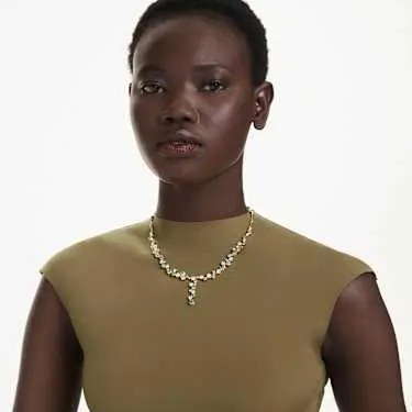 Constella Y-Halskette Verschiedene Schliffe, Grün, Goldlegierungsschicht