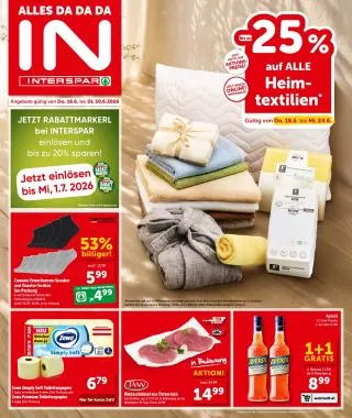 INTERSPAR Flugblatt von 18. Juni bis 30. Juni 2026 - Flugblätt seite  1