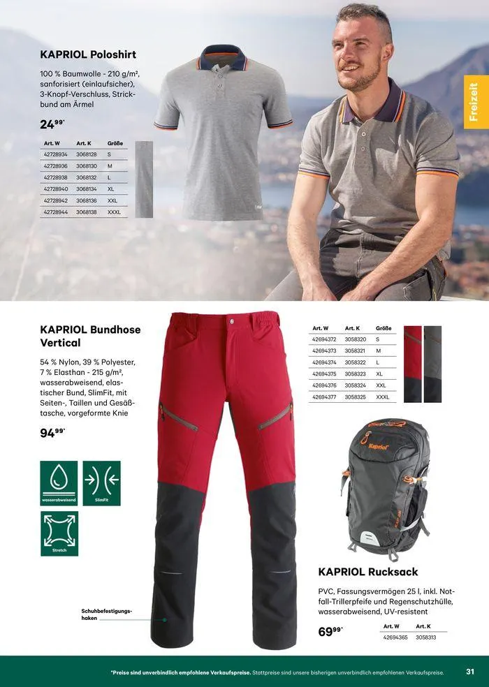 Katalog Bekleidung 2024 von 17. Mai bis 26. Mai 2024 - Flugblätt seite 31