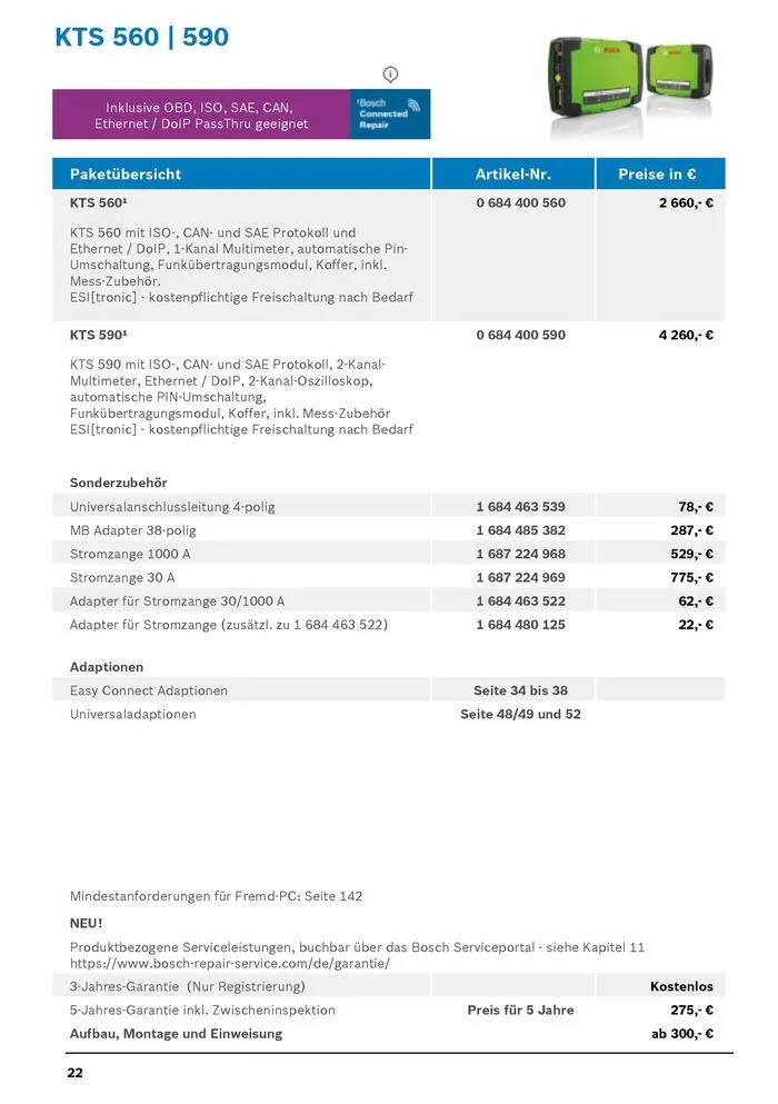 Werkstattausrüstung von Bosch von 21. Mai bis 31. Dezember 2024 - Flugblätt seite  22