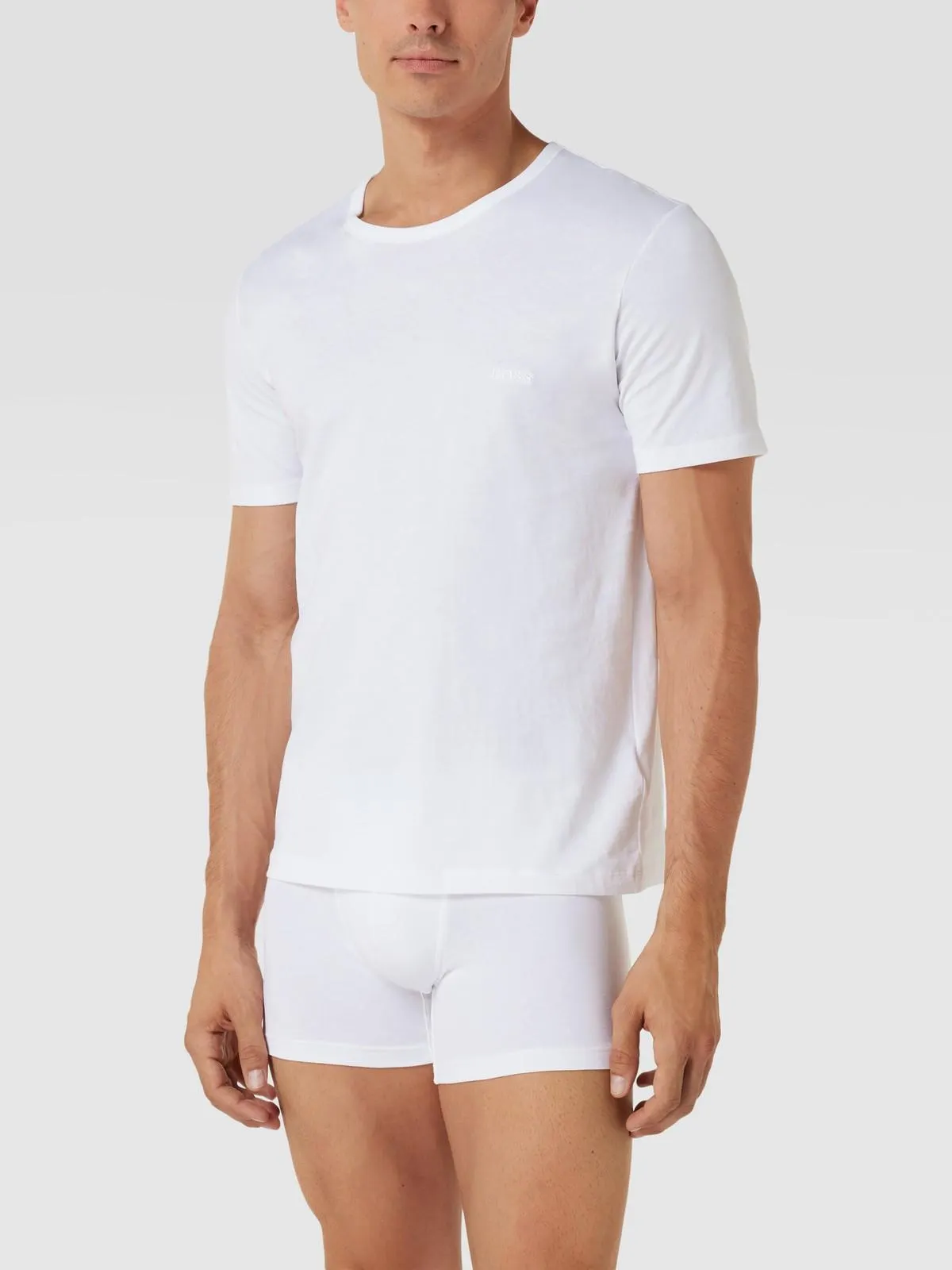 Regular Fit T-Shirt aus reiner Baumwolle im 3er-Pack Modell 'CLASSIC' in weiss