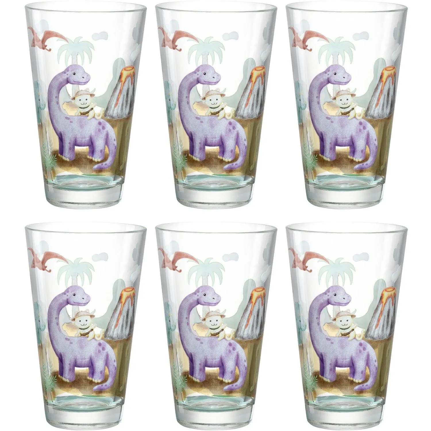 Trinkglas BAMBINI AVVENTURA 300ml Dino 6er-Set